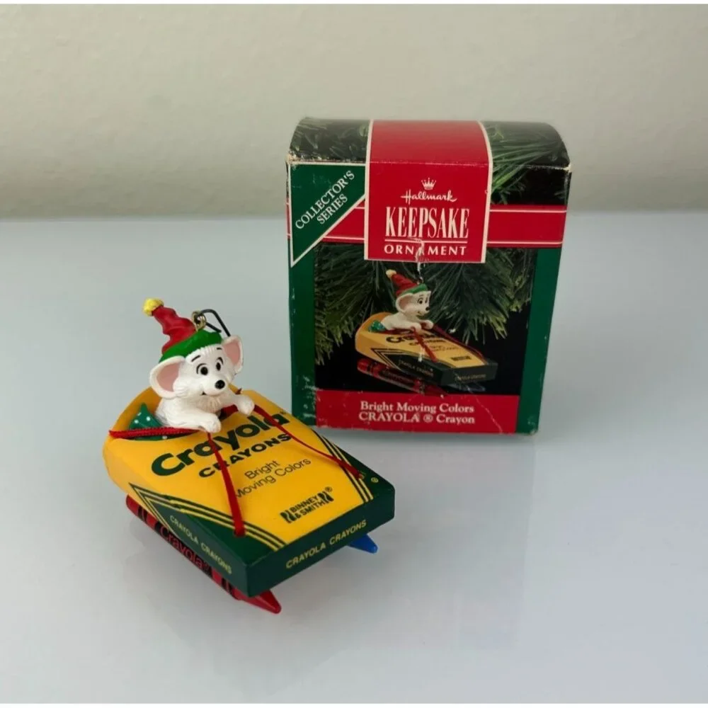 Hallmark Keepsake Ornament Crayola Crayon Bright Moving Colors Christmas Sled